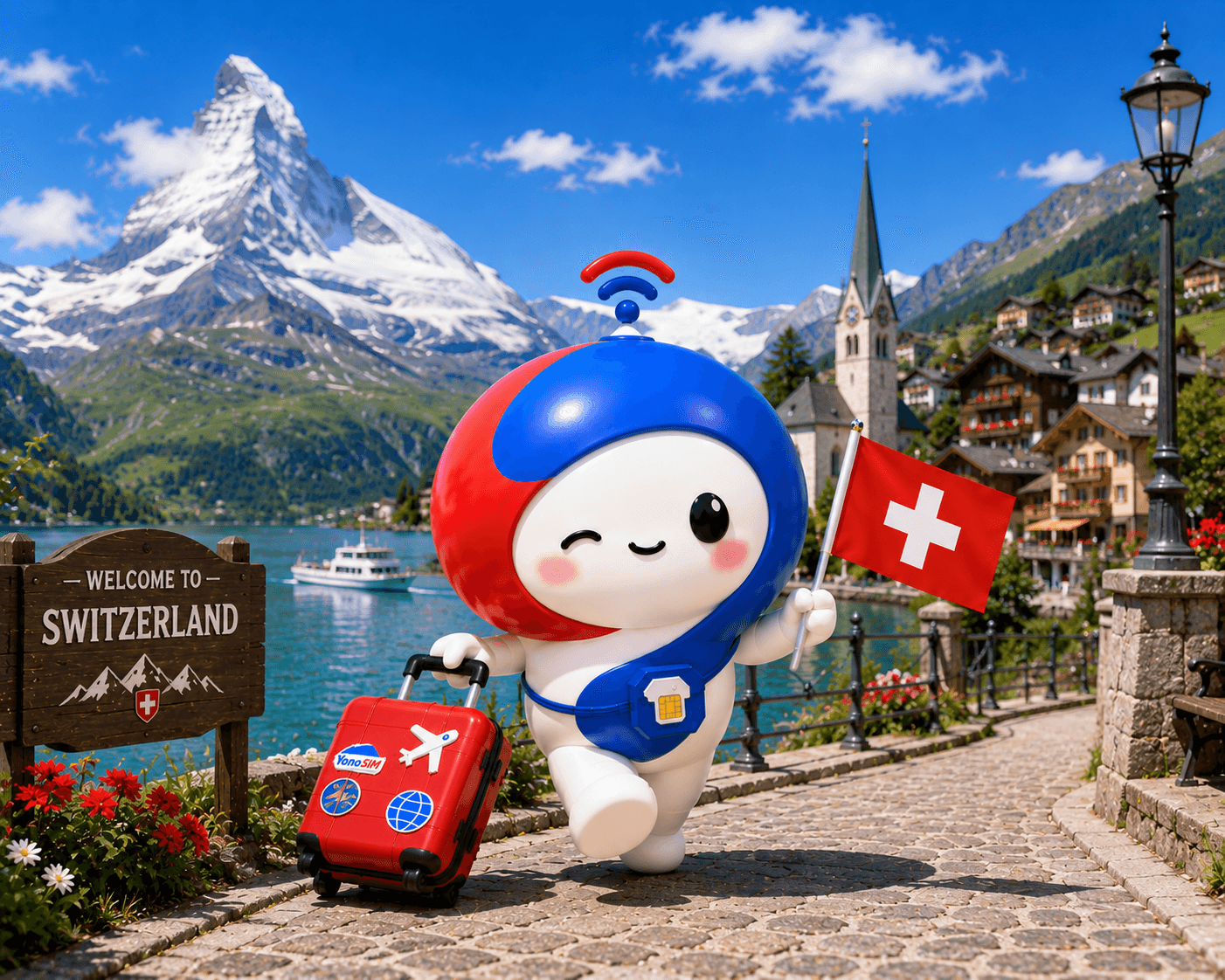 Cervin depuis Zermatt avec icône 5G — guide d'achat eSIM voyage Suisse 2026